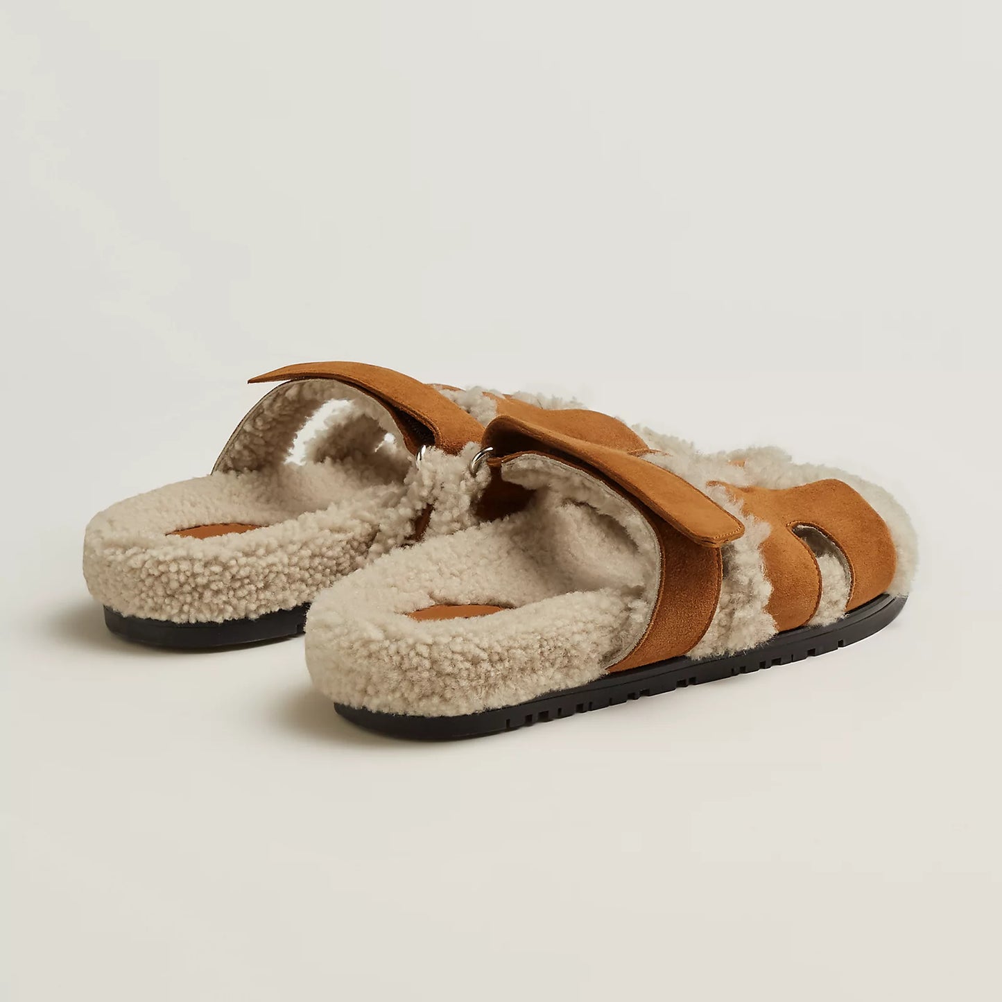Hermes Chypre Shearling Sandals