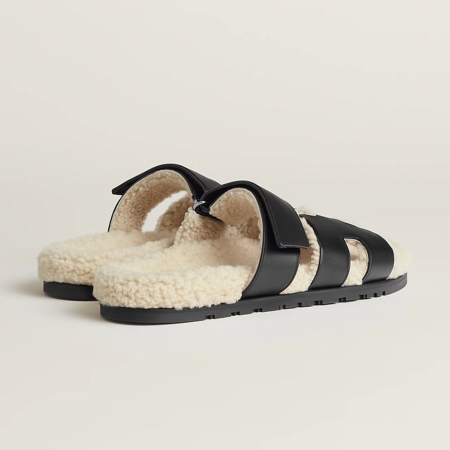 Hermes Chypre Shearling Sandals