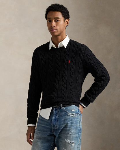 Polo Cable Knit Sweater