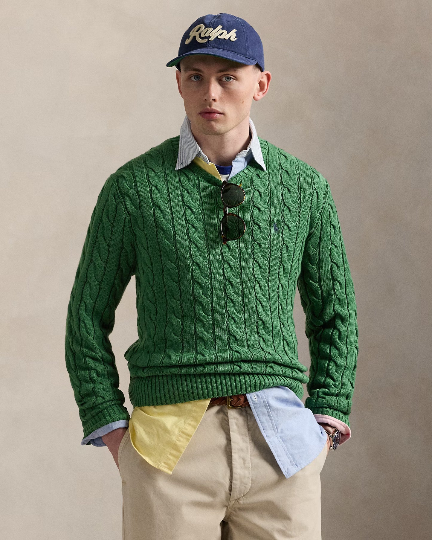 Polo Cable Knit Sweater