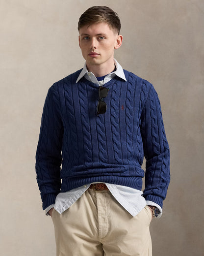 Polo Cable Knit Sweater